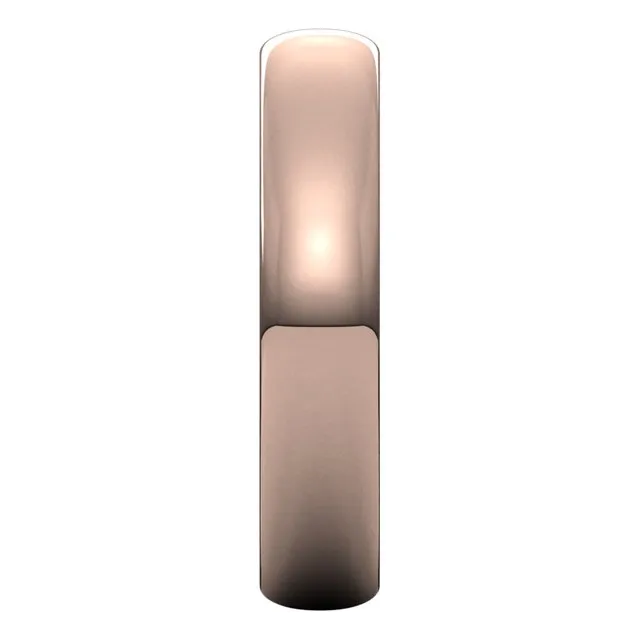 10K Rose Gold Half Round Ultra-Light Wedding Band, 4 mm Wide