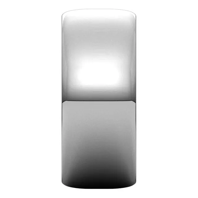 10K White Gold Half Round Ultra-Light Wedding Band, 8 mm Wide