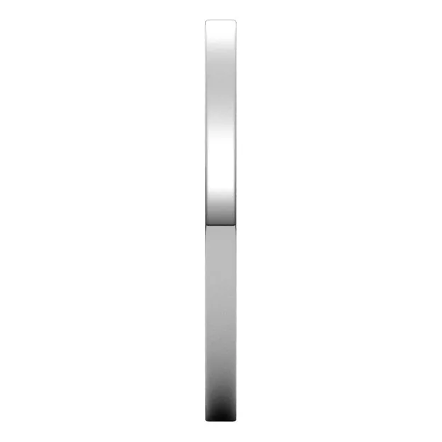 14K White Gold Flat Ultra-Light Wedding Band, 1.5 mm Wide