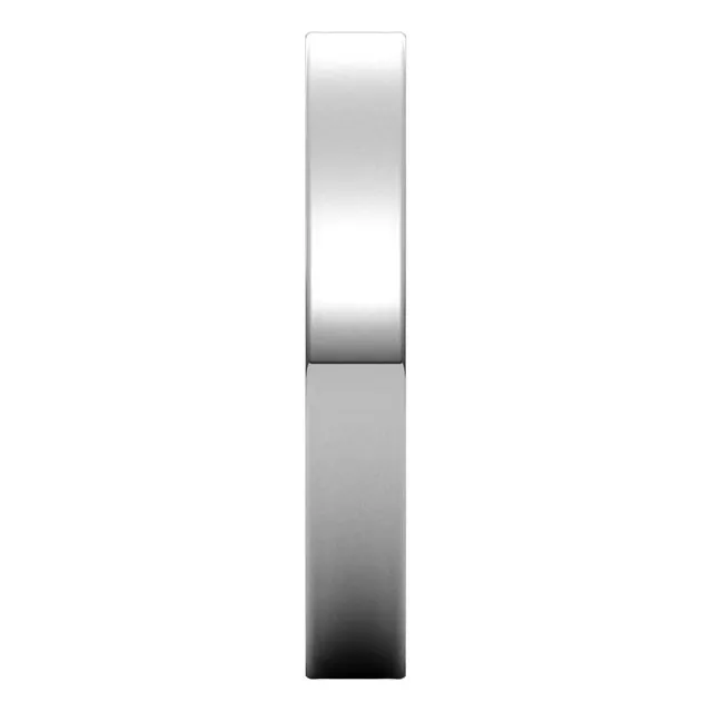 14K White Gold Flat Ultra-Light Wedding Band, 3 mm Wide