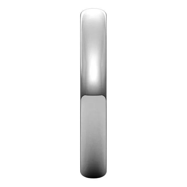 14K White Gold Half Round Ultra-Light Wedding Band, 3 mm Wide