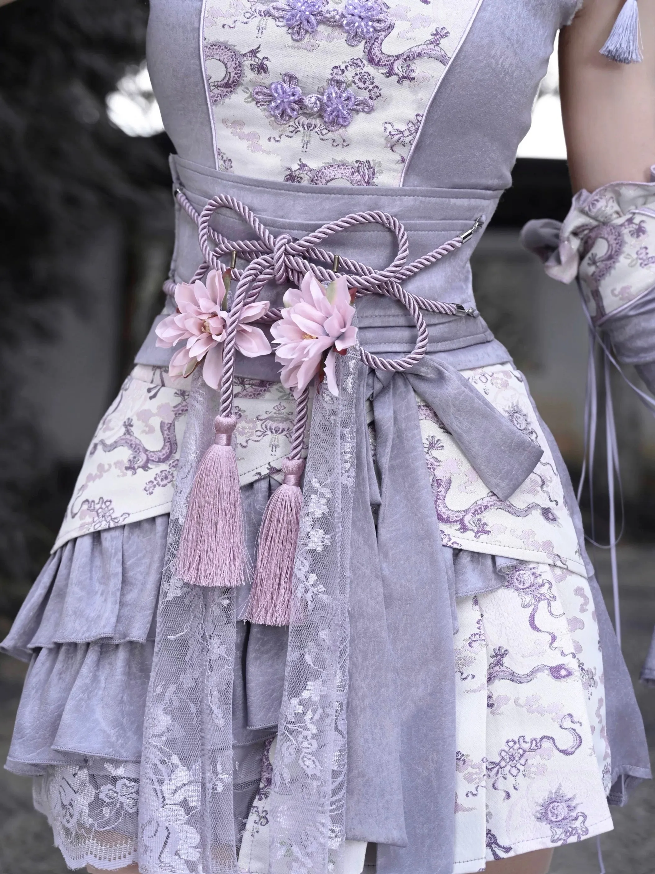 [Blood Supply] Dragon In Wisteria Chinese Lolita Fashion Flower Belt