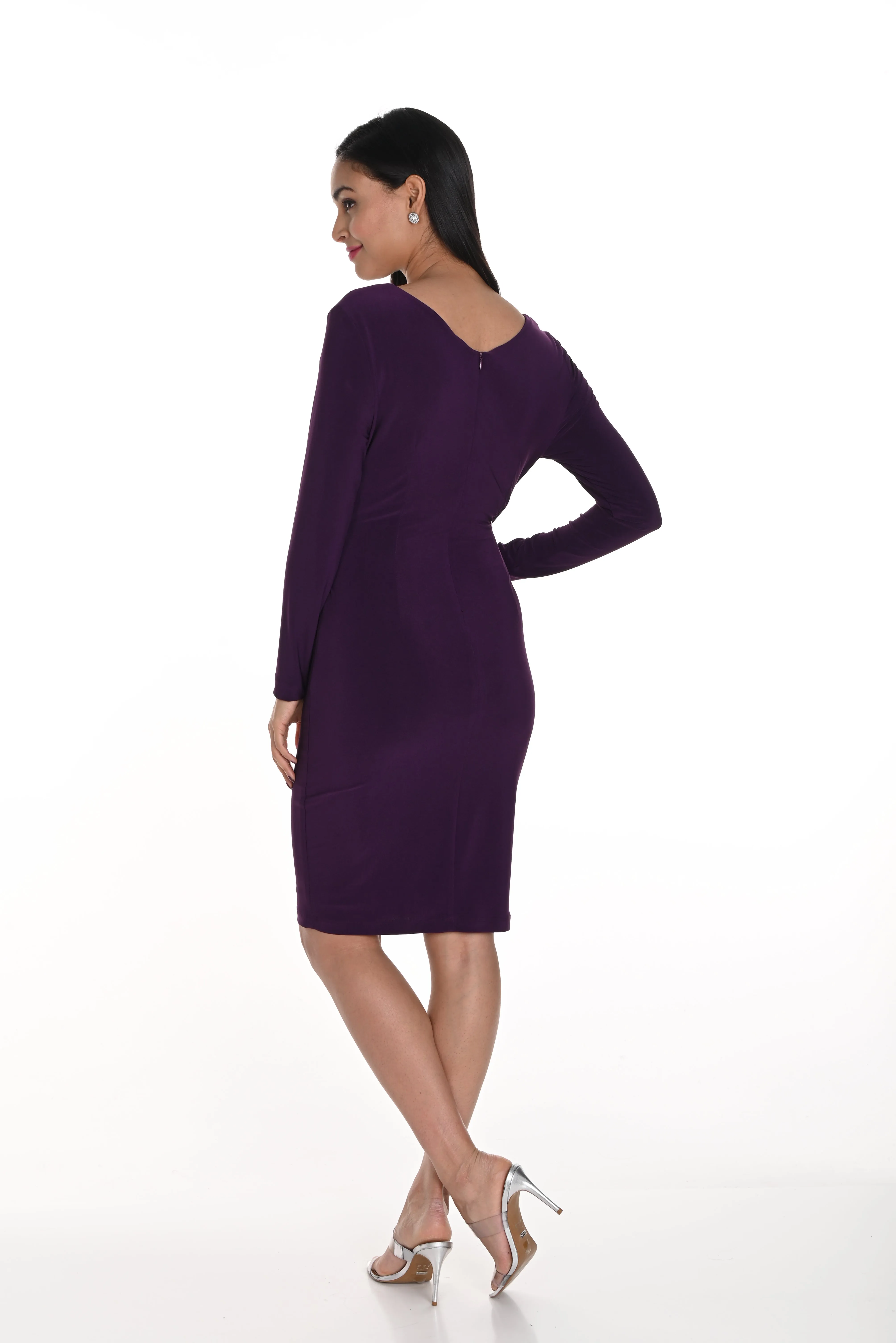 Frank Lyman Fall 2024-249012-Knit Dress-Mulberry