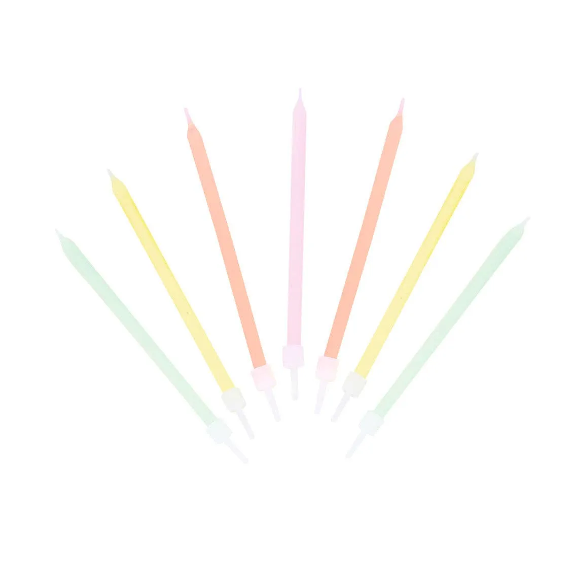 Long Pastel Colour Birthday Candles - 16 Pack