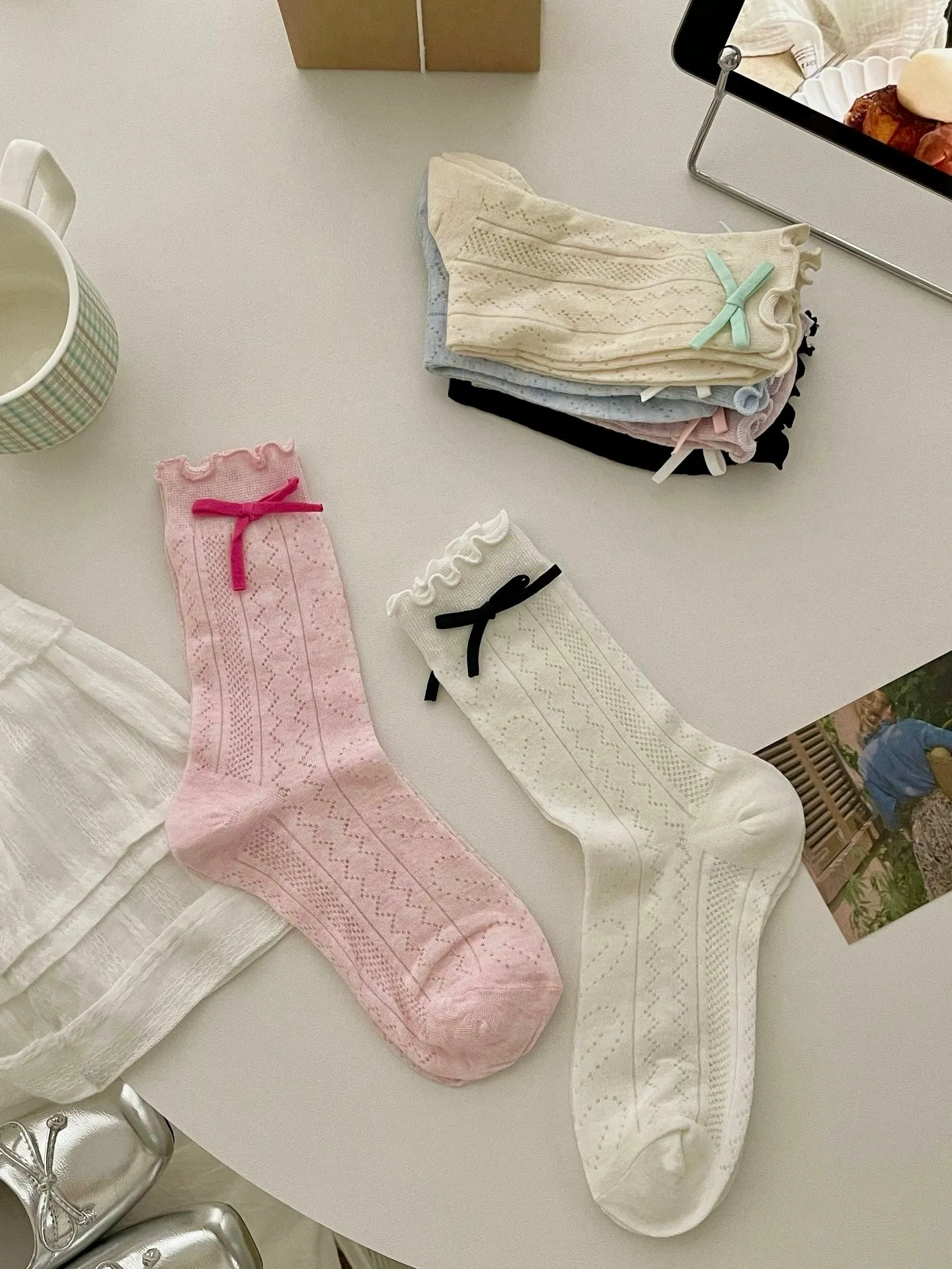 Lucky Girl Ribbon Socks