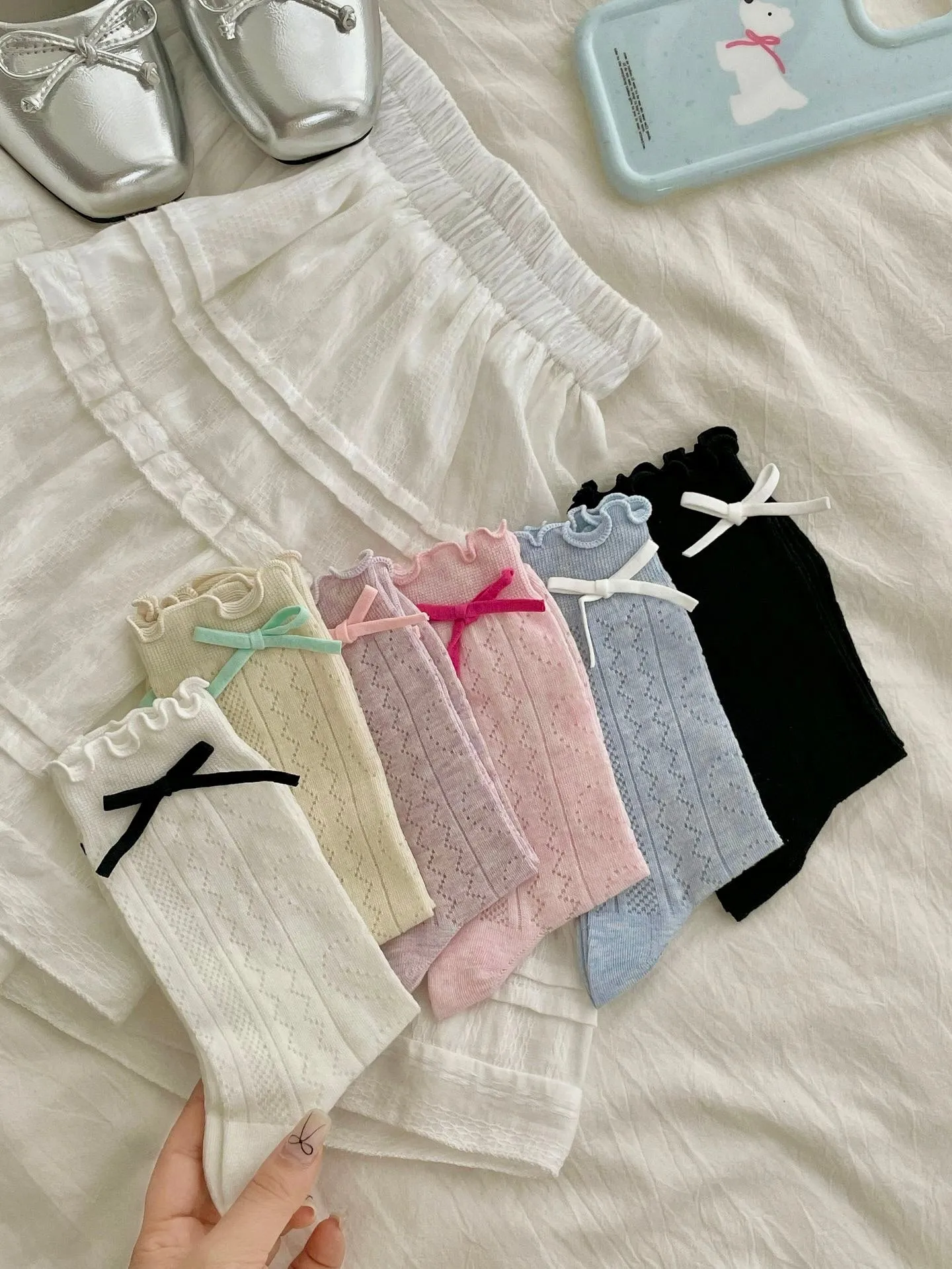 Lucky Girl Ribbon Socks