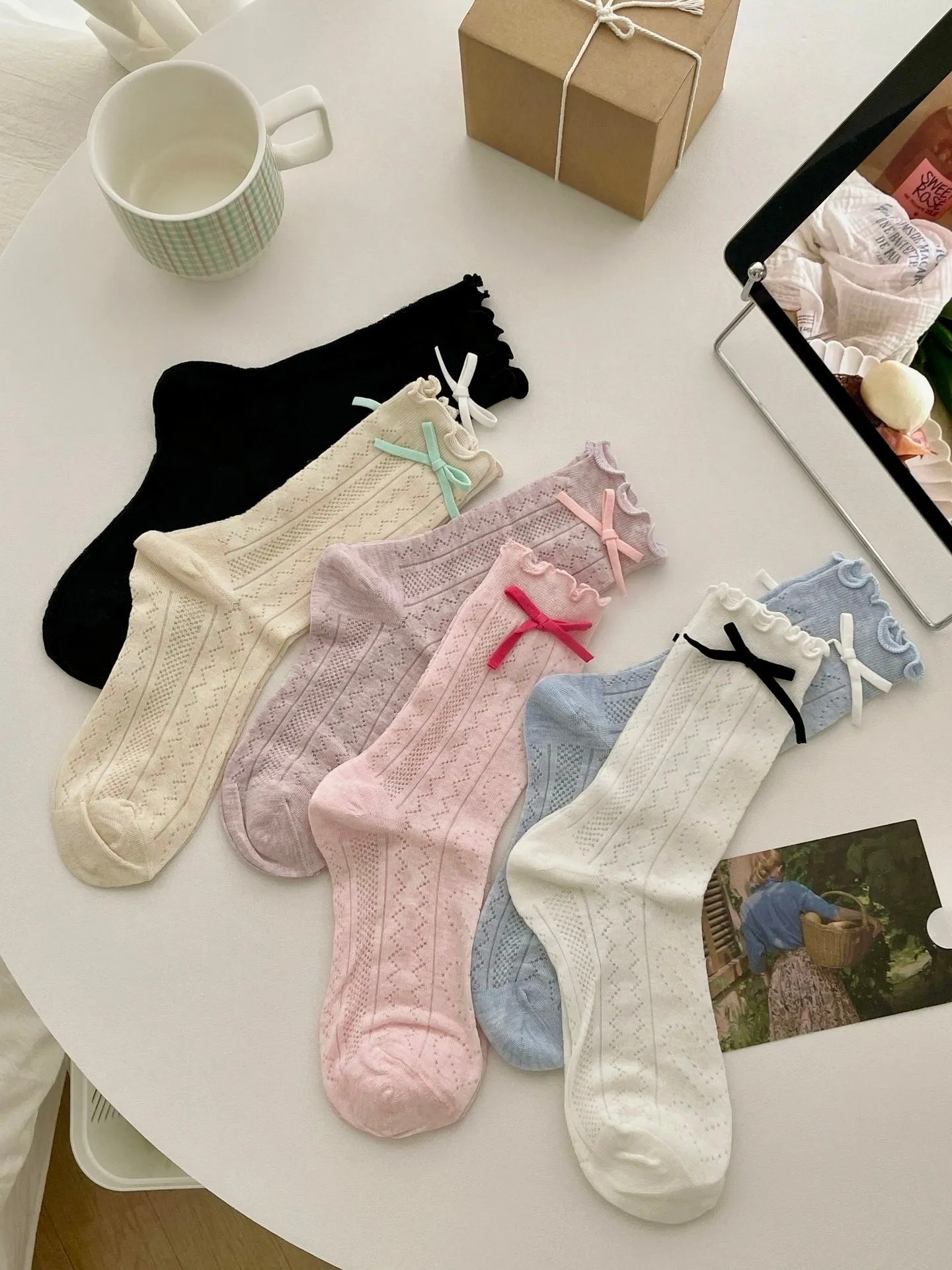 Lucky Girl Ribbon Socks