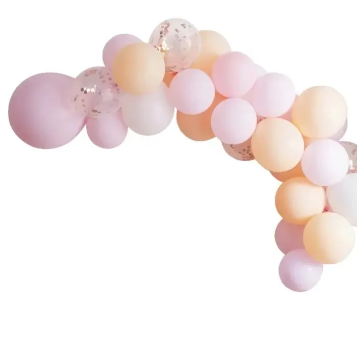 MATTE PEACH AND PINK HEN PARTY BALLOON ARCH GARLAND
