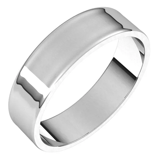Sterling Silver Flat Ultra-Light Wedding Band, 5 mm Wide