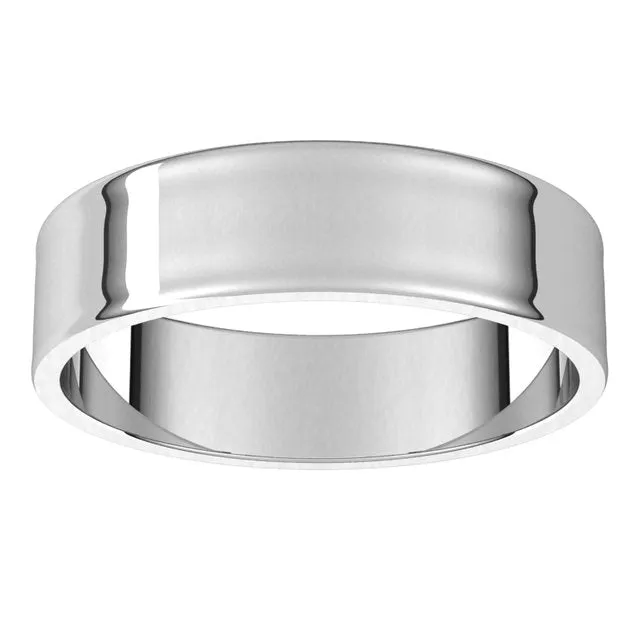 Sterling Silver Flat Ultra-Light Wedding Band, 5 mm Wide