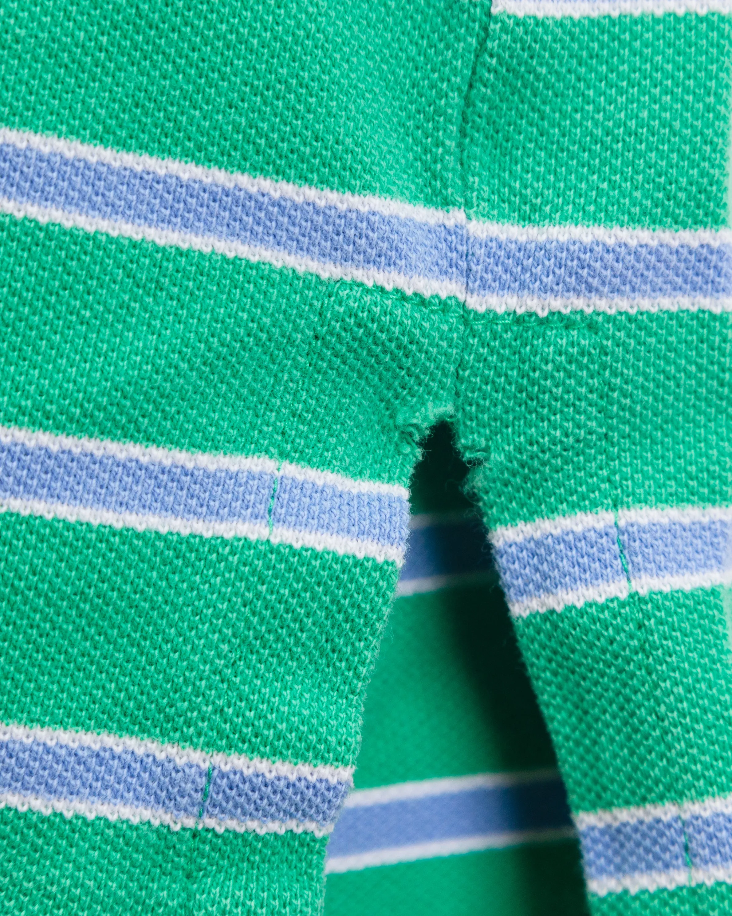 Vintage Polo Ralph Lauren Green Pastel Striped Short Sleeve Polo Shirt (Large)
