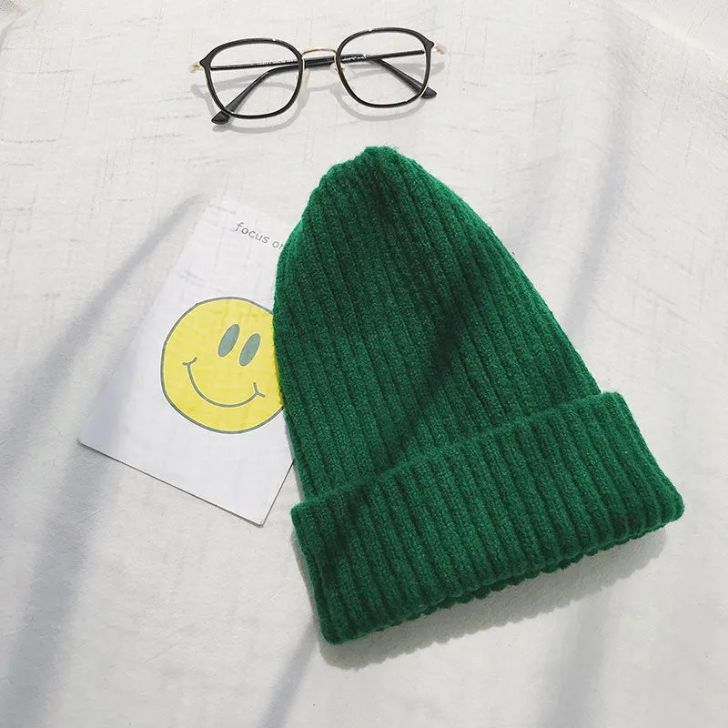 Warm Winter Knit Beanie Hats Women's Winter Men's Autumn and Winter Wool Keep Warm Plush Pullover Unisex