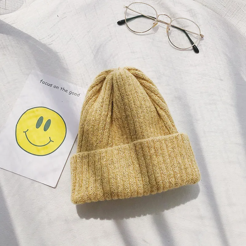 Warm Winter Knit Beanie Hats Women's Winter Men's Autumn and Winter Wool Keep Warm Plush Pullover Unisex