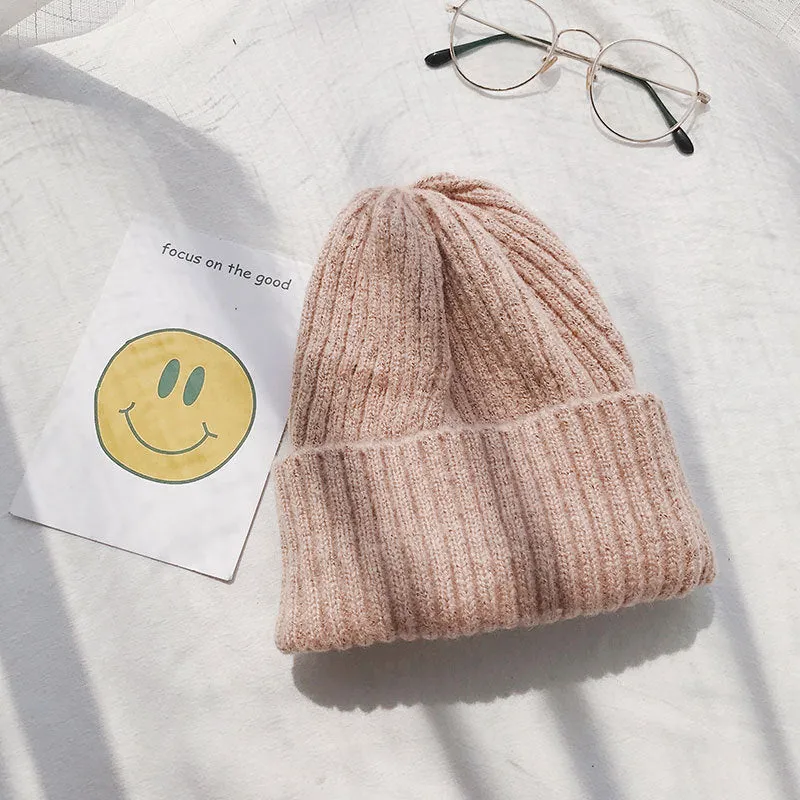 Warm Winter Knit Beanie Hats Women's Winter Men's Autumn and Winter Wool Keep Warm Plush Pullover Unisex