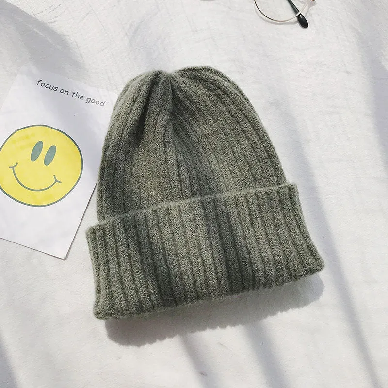 Warm Winter Knit Beanie Hats Women's Winter Men's Autumn and Winter Wool Keep Warm Plush Pullover Unisex