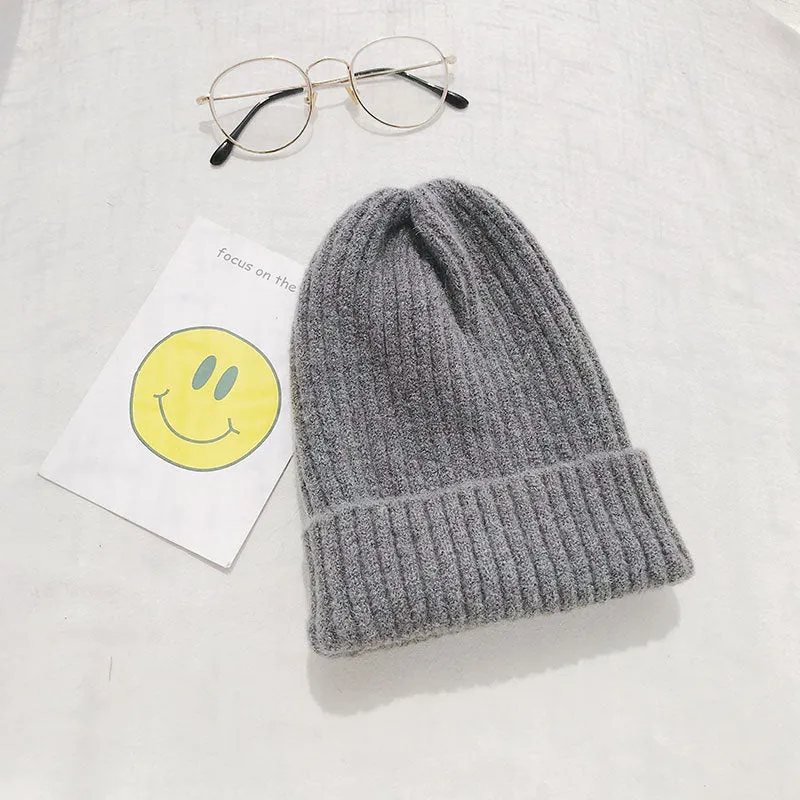 Warm Winter Knit Beanie Hats Women's Winter Men's Autumn and Winter Wool Keep Warm Plush Pullover Unisex