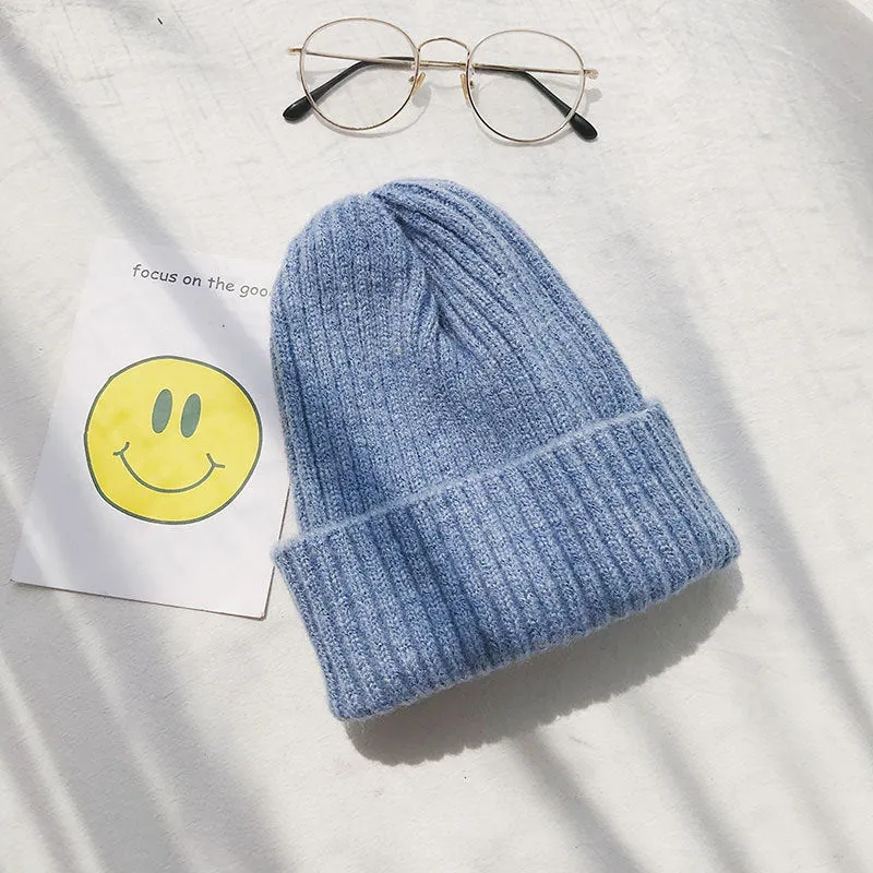Warm Winter Knit Beanie Hats Women's Winter Men's Autumn and Winter Wool Keep Warm Plush Pullover Unisex
