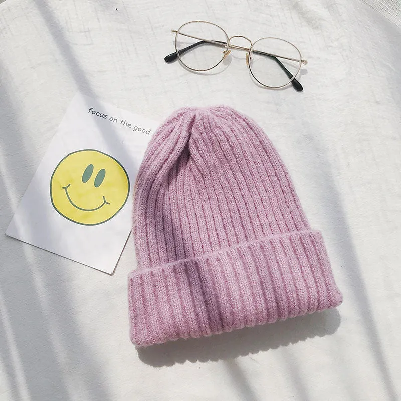 Warm Winter Knit Beanie Hats Women's Winter Men's Autumn and Winter Wool Keep Warm Plush Pullover Unisex