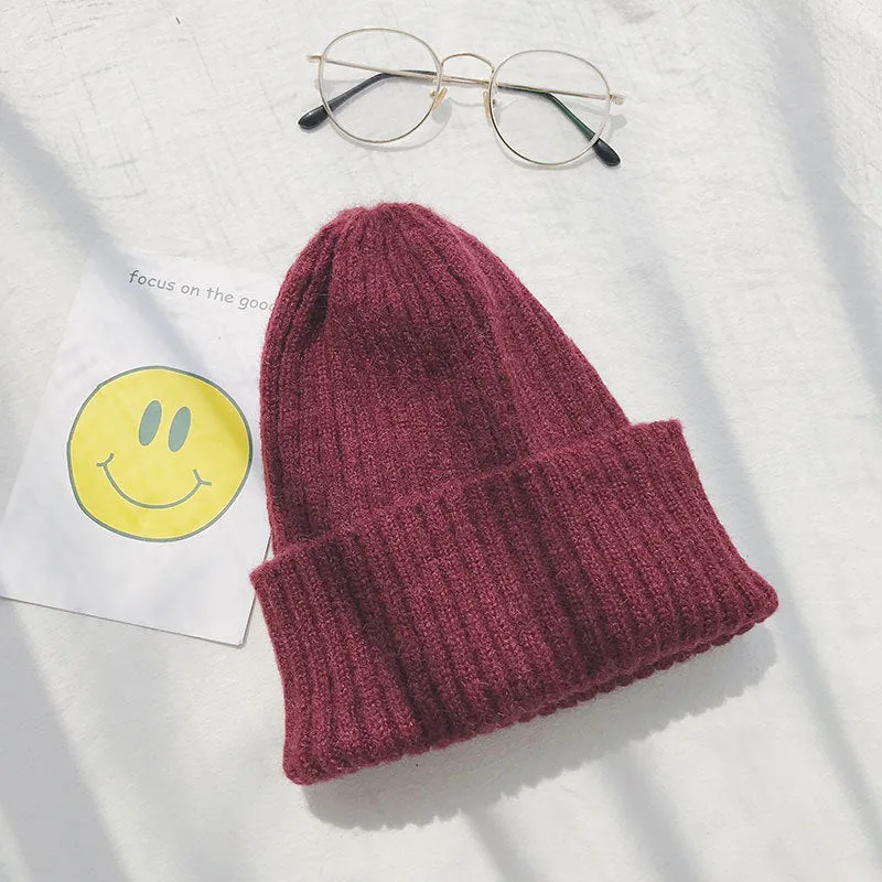Warm Winter Knit Beanie Hats Women's Winter Men's Autumn and Winter Wool Keep Warm Plush Pullover Unisex