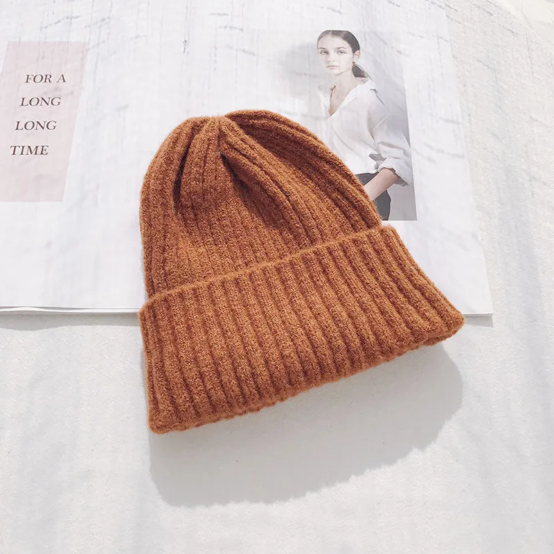 Warm Winter Knit Beanie Hats Women's Winter Men's Autumn and Winter Wool Keep Warm Plush Pullover Unisex
