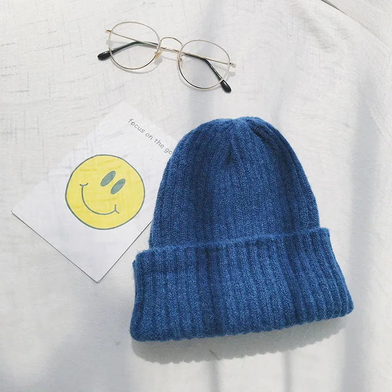 Warm Winter Knit Beanie Hats Women's Winter Men's Autumn and Winter Wool Keep Warm Plush Pullover Unisex