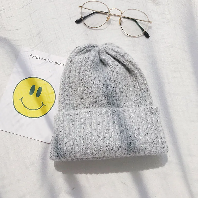 Warm Winter Knit Beanie Hats Women's Winter Men's Autumn and Winter Wool Keep Warm Plush Pullover Unisex
