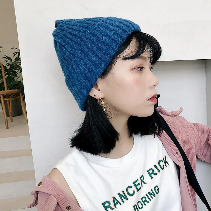 Warm Winter Knit Beanie Hats Women's Winter Men's Autumn and Winter Wool Keep Warm Plush Pullover Unisex