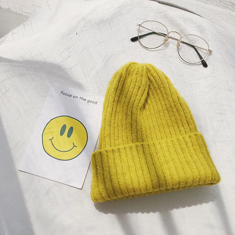 Warm Winter Knit Beanie Hats Women's Winter Men's Autumn and Winter Wool Keep Warm Plush Pullover Unisex