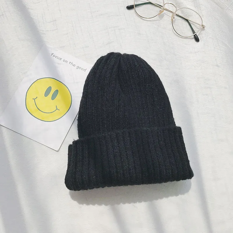 Warm Winter Knit Beanie Hats Women's Winter Men's Autumn and Winter Wool Keep Warm Plush Pullover Unisex